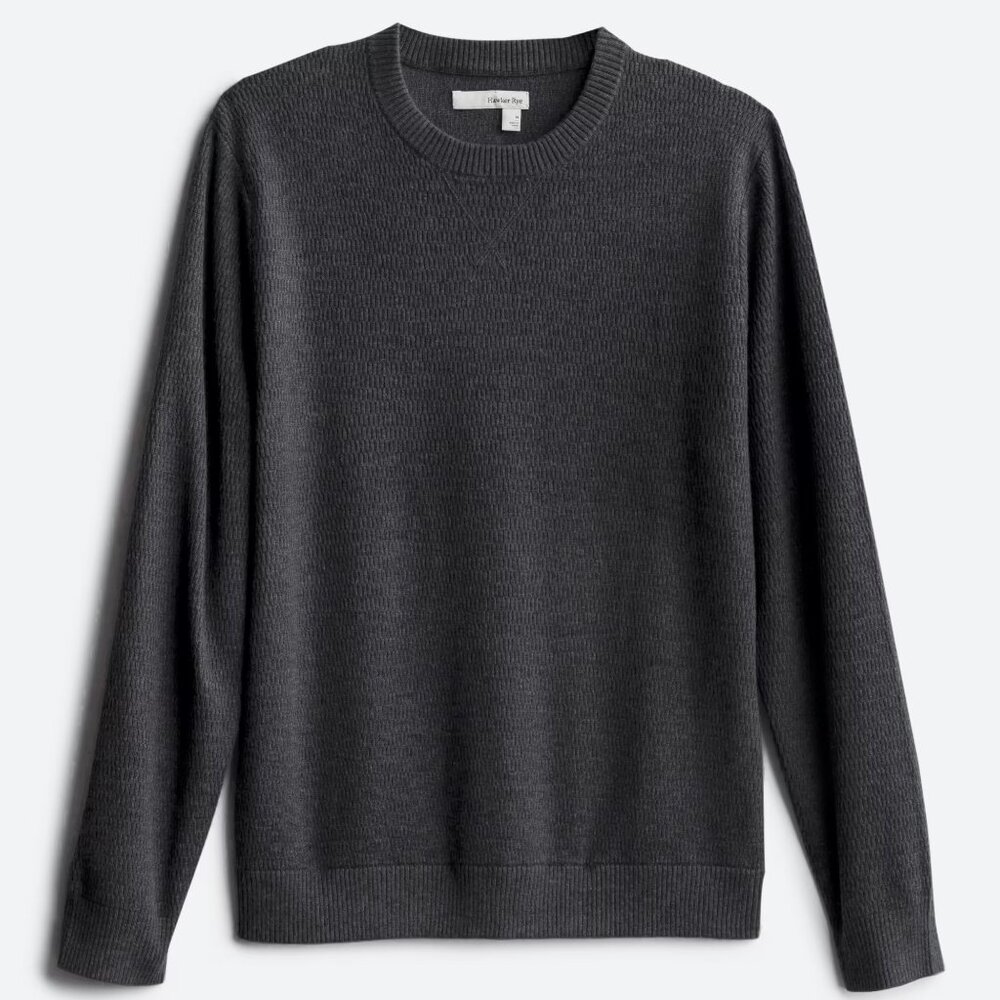 Hawker Rye Joshua Thermal Crewneck Sweater Dark Gray M